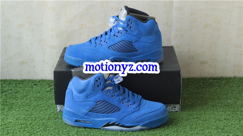 Authentic Air Jordan 5 Royal Blue Suede